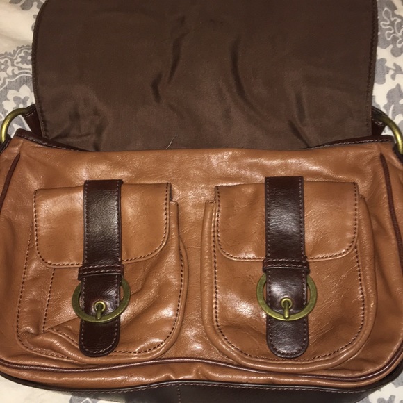 Faux leather shoulder bag with buckle detail. - Picture 3 of 5